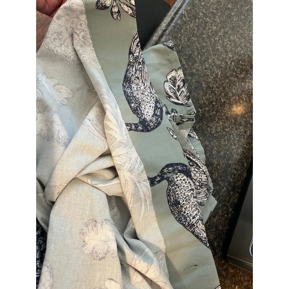 World Market Peacock and Botanical Shower Curtain 72x72